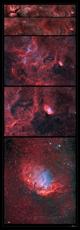 Tulip Nebula, a zoom in series