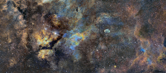 Two panel panorama, from Butterfly to Crecent Nebula