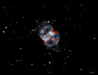 The "Little Dumbbell", Messier catalog number 76, a closeup