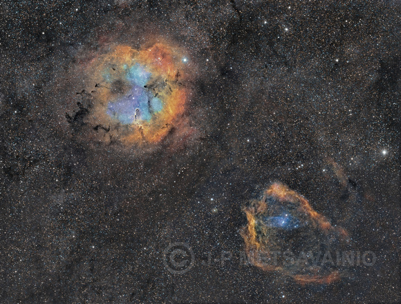 IC 1396, Sh2-129 and OU4, a four panel mosaic