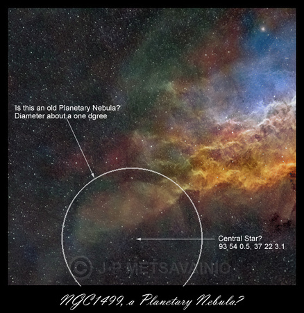 An undesignated Planetary Nebula inside of NGC1499?