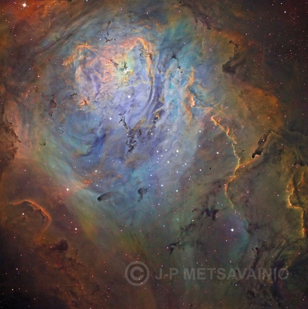 M8, the "Lagoon nebula" in HST-palette