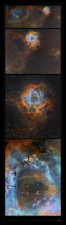 Rosette Nebula, a zoom in series