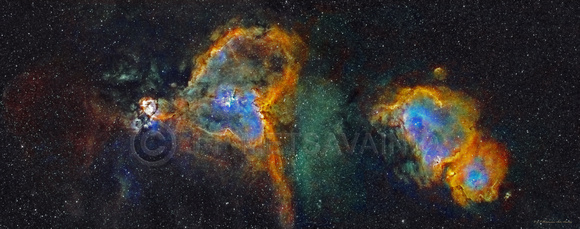 Heart & Soul Nebulae, IC1805 and IC1848