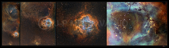 Rosette Nebula, a zoom in series
