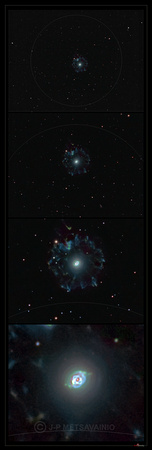 Cat's eye nebula, zoom in series
