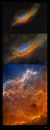 California Nebula, a zoom in series