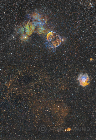 A two frame mosaic of IC 443, NGC 2174