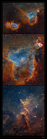 IC 1805, the Heart nebula, zoom in series